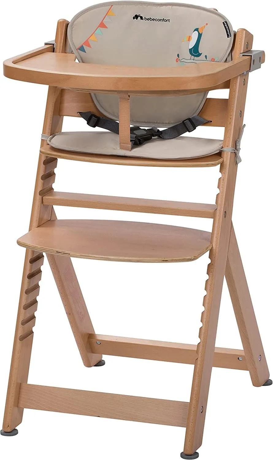 Bebé Confort Timba seggiolone legno Naturale Happy Day cuscino