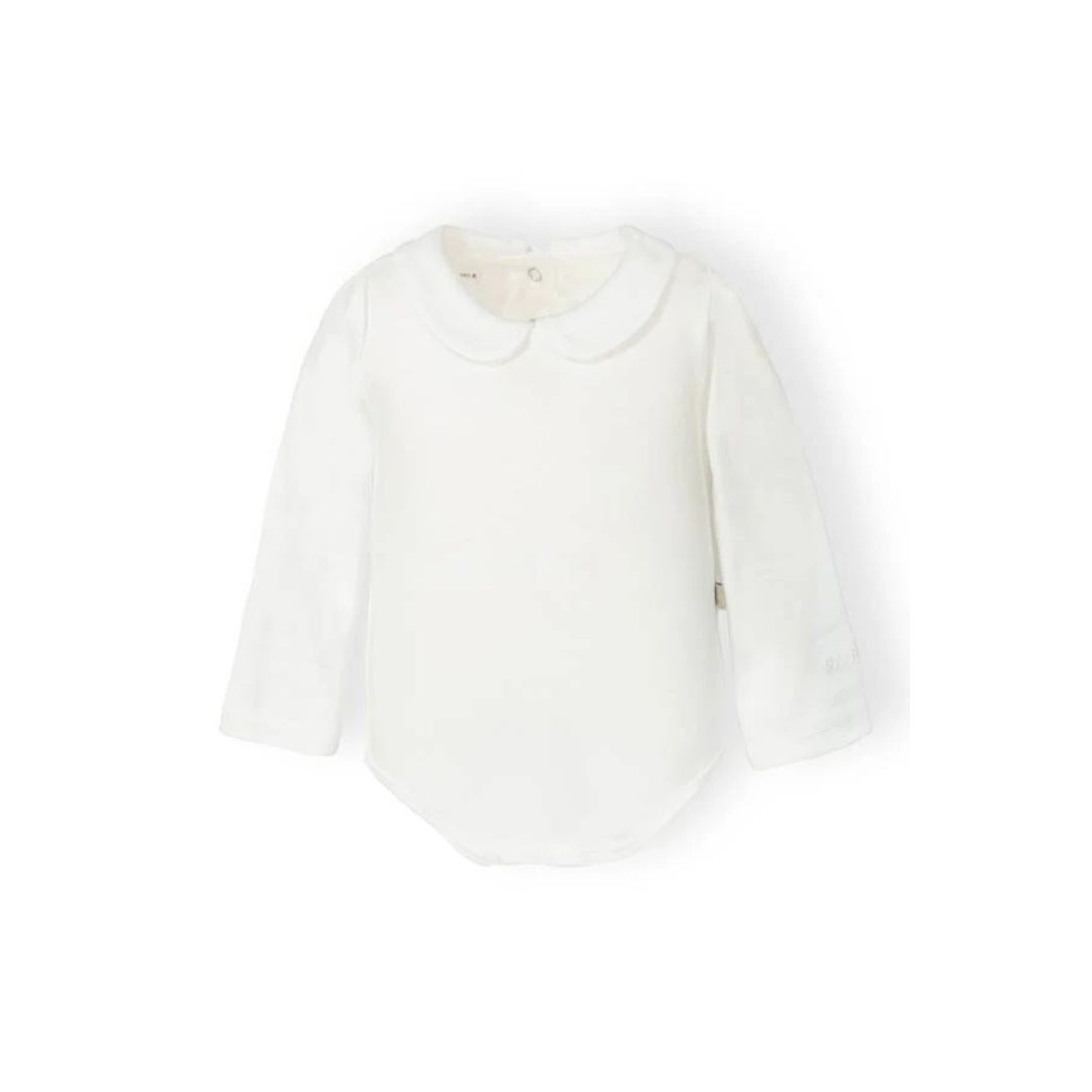 Bamboom Collo Tondo 111 body bimba maniche lunghe off-white bambù