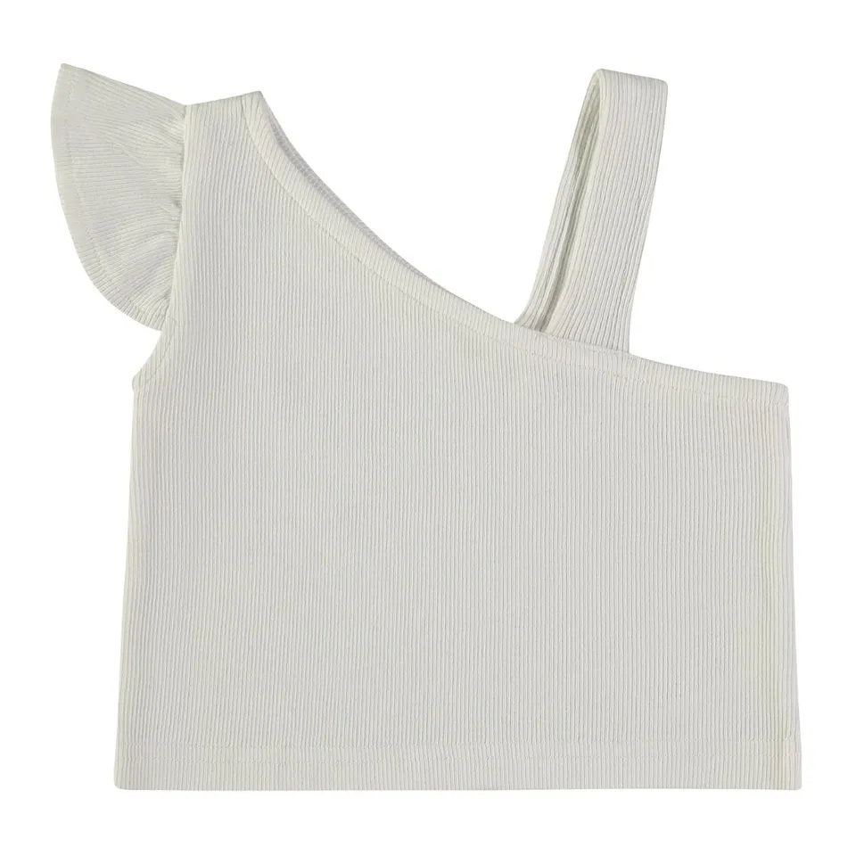 Wonderlife 161492 top bambina monospalla bianco costine