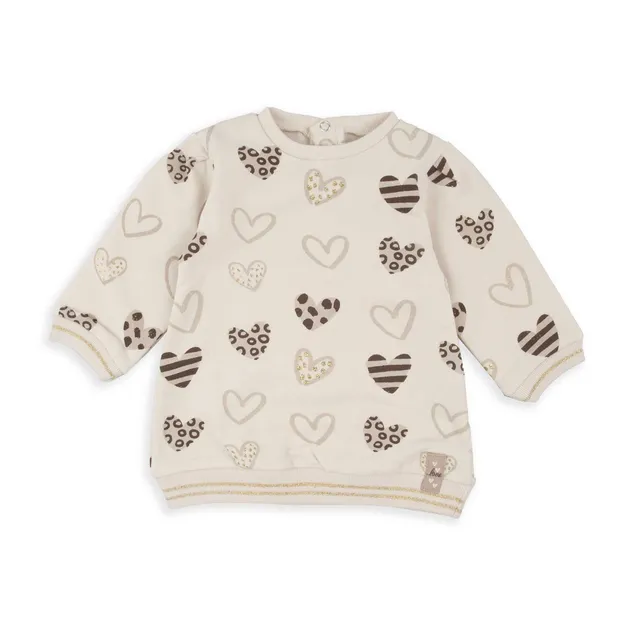 Wonderlife Sweet Heart 251031 felpa vestito cuori panna