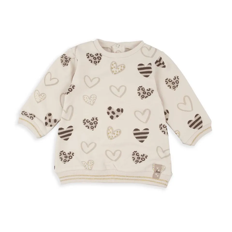Wonderlife Sweet Heart 251031 felpa vestito cuori panna