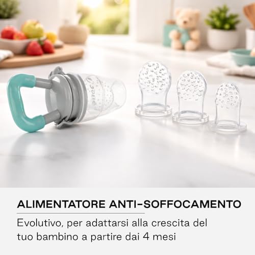 Jane alimentatore antisoffoco silicone con 3 tettarelle