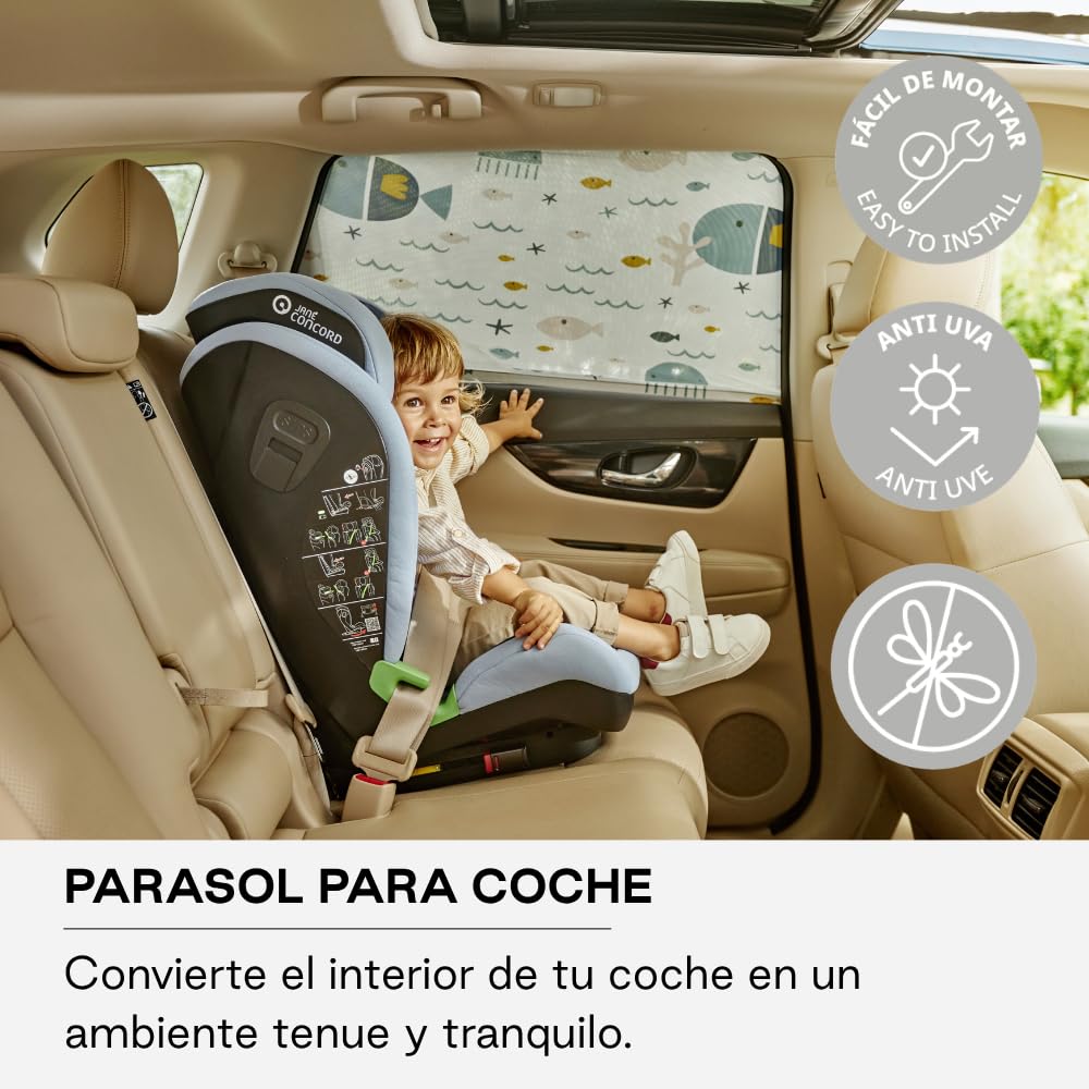 Jané Parasole Auto Finestrino L Blu Set 2 Pezzi UV30+