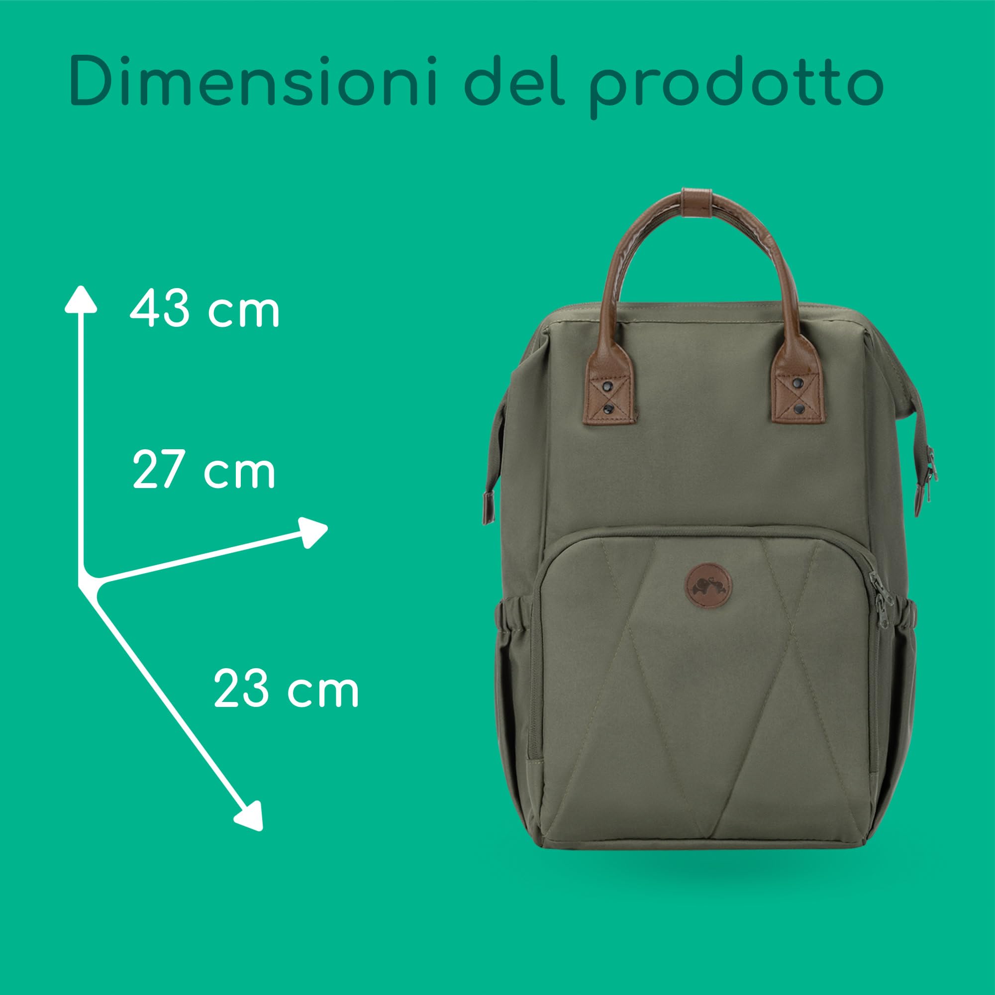 Bebé Confort Zaino Fasciatoio Neonato Verde con Materassino