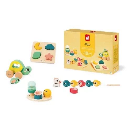 Janod Box 18 Mesi set giochi legno multisensoriale