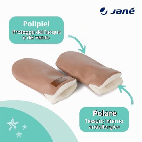 Jané manopole passeggino invernali marrone pile