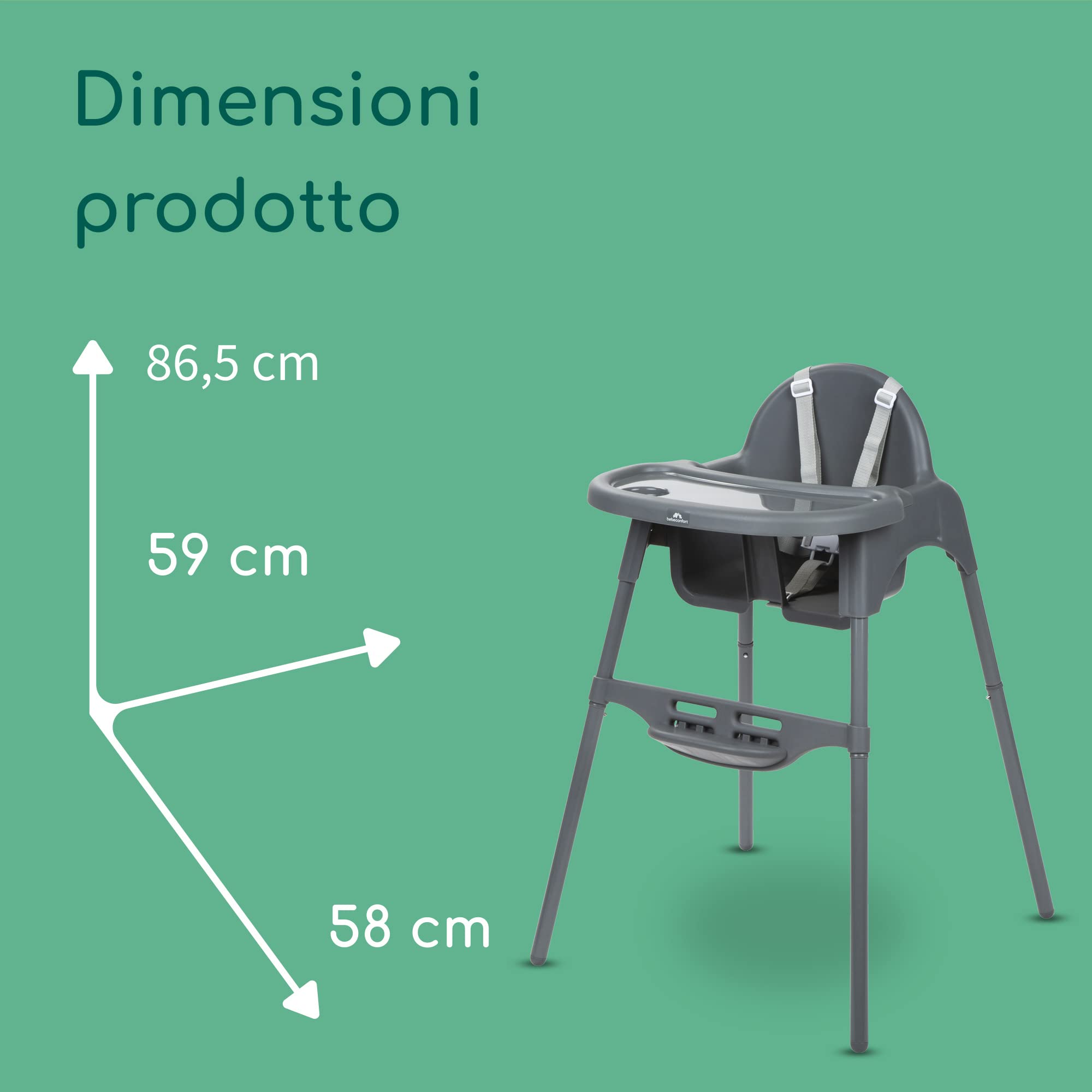 Bebé Confort Meely Seggiolone Pappa Dark Grey 2 in 1