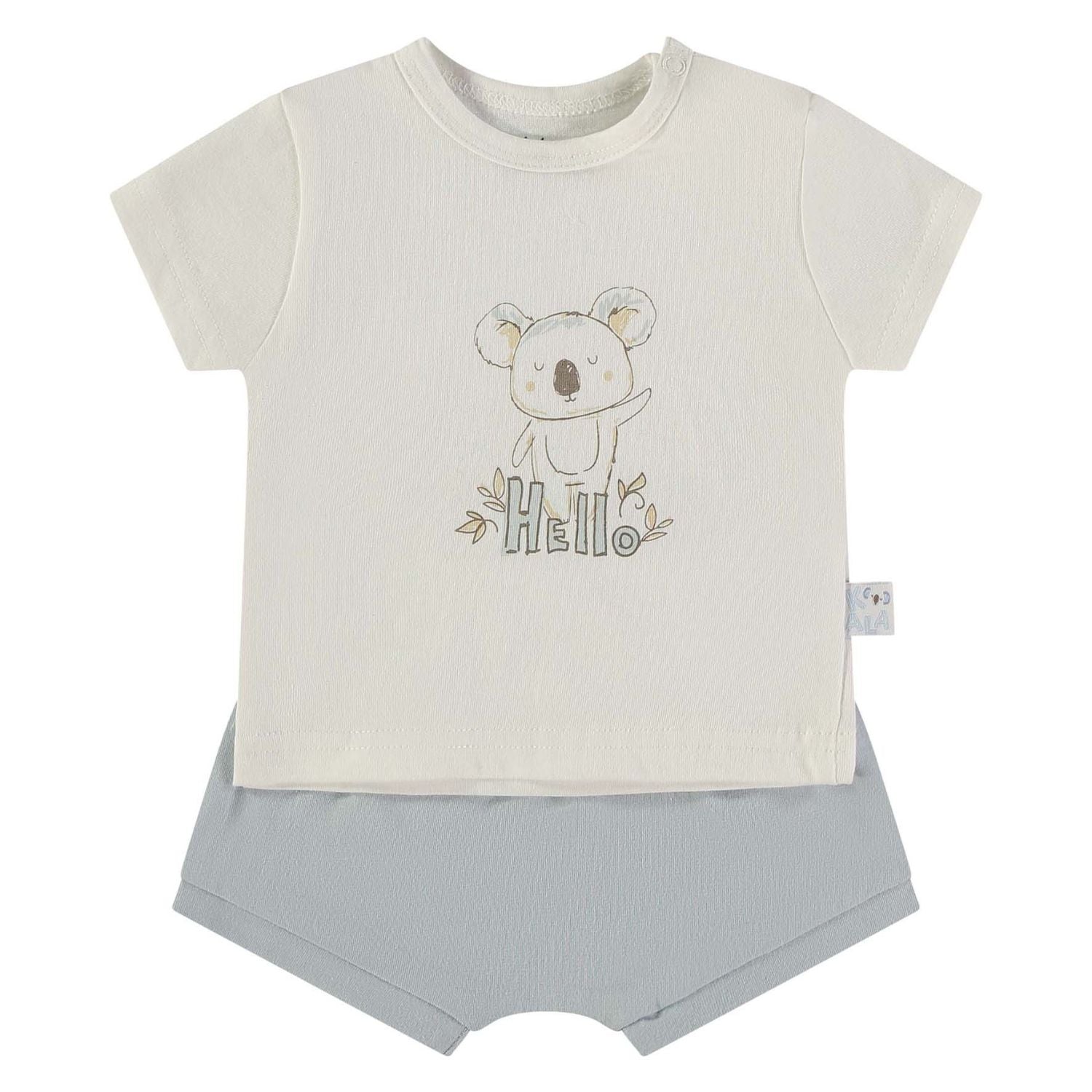 Wonderlife 160436 completo neonato 2 pezzi celeste cotone