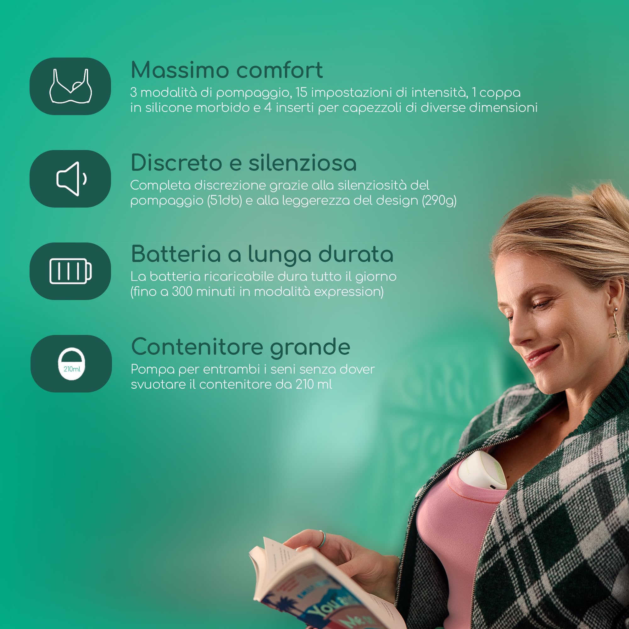 Bebé Confort Discreet Tiralatte Elettrico Indossabile 210 ml