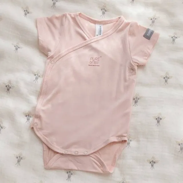 Bamboom Body maniche corte fibra bambù rosa 04