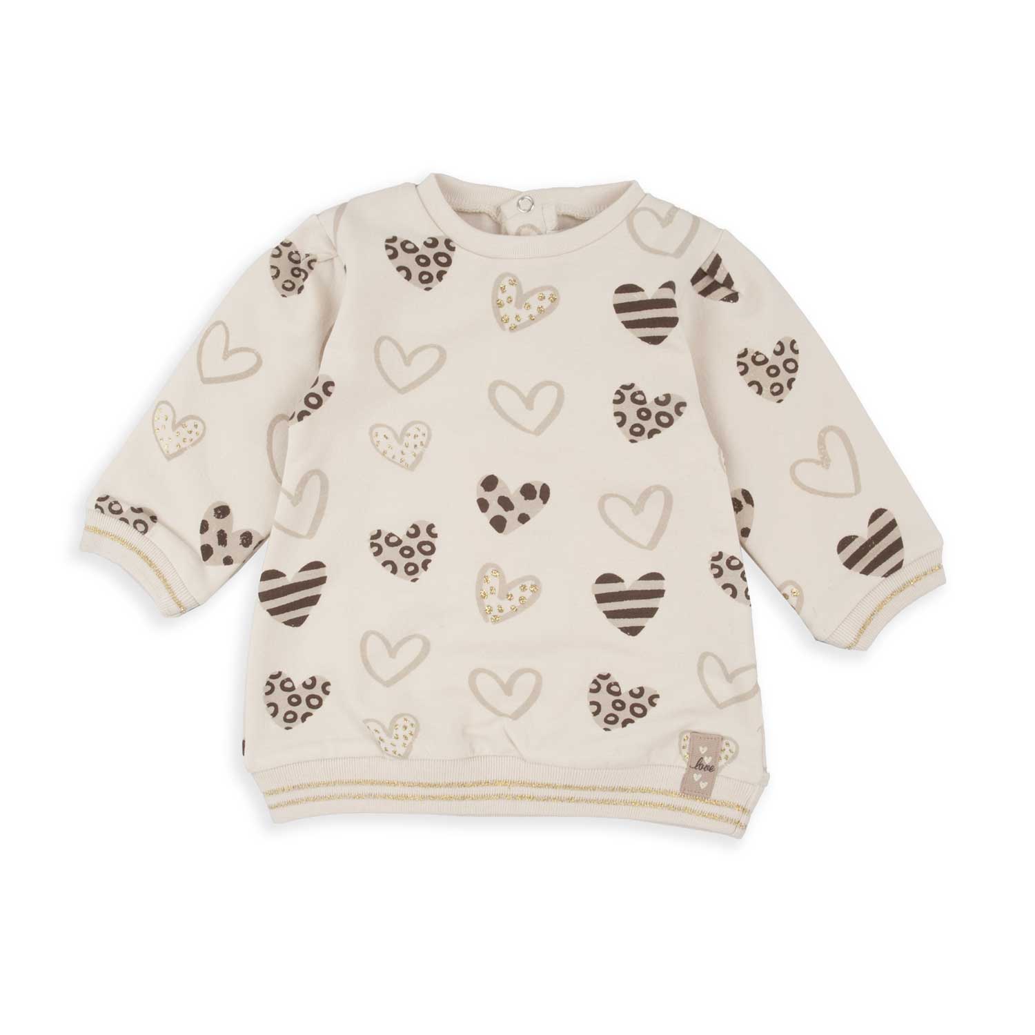Wonderlife Sweet Heart 251031 felpa vestito cuori panna