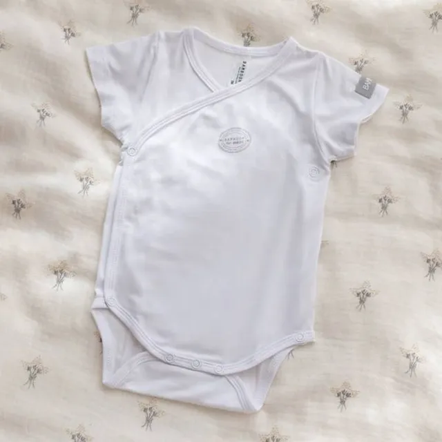 Bamboom body maniche corte bianco neonato bambù