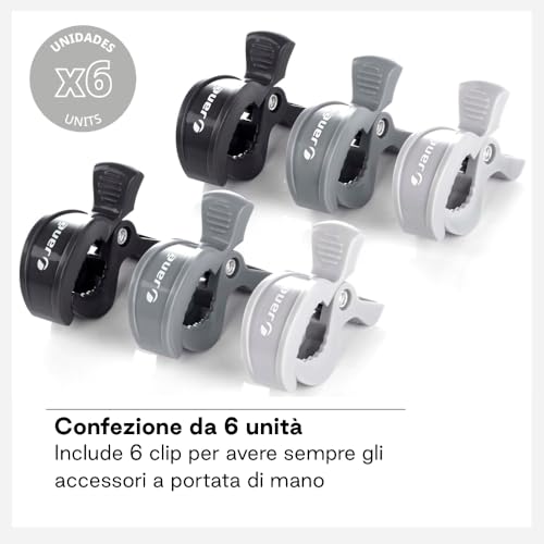 Jané Clip pinze passeggino set 6 pezzi 5,5 cm