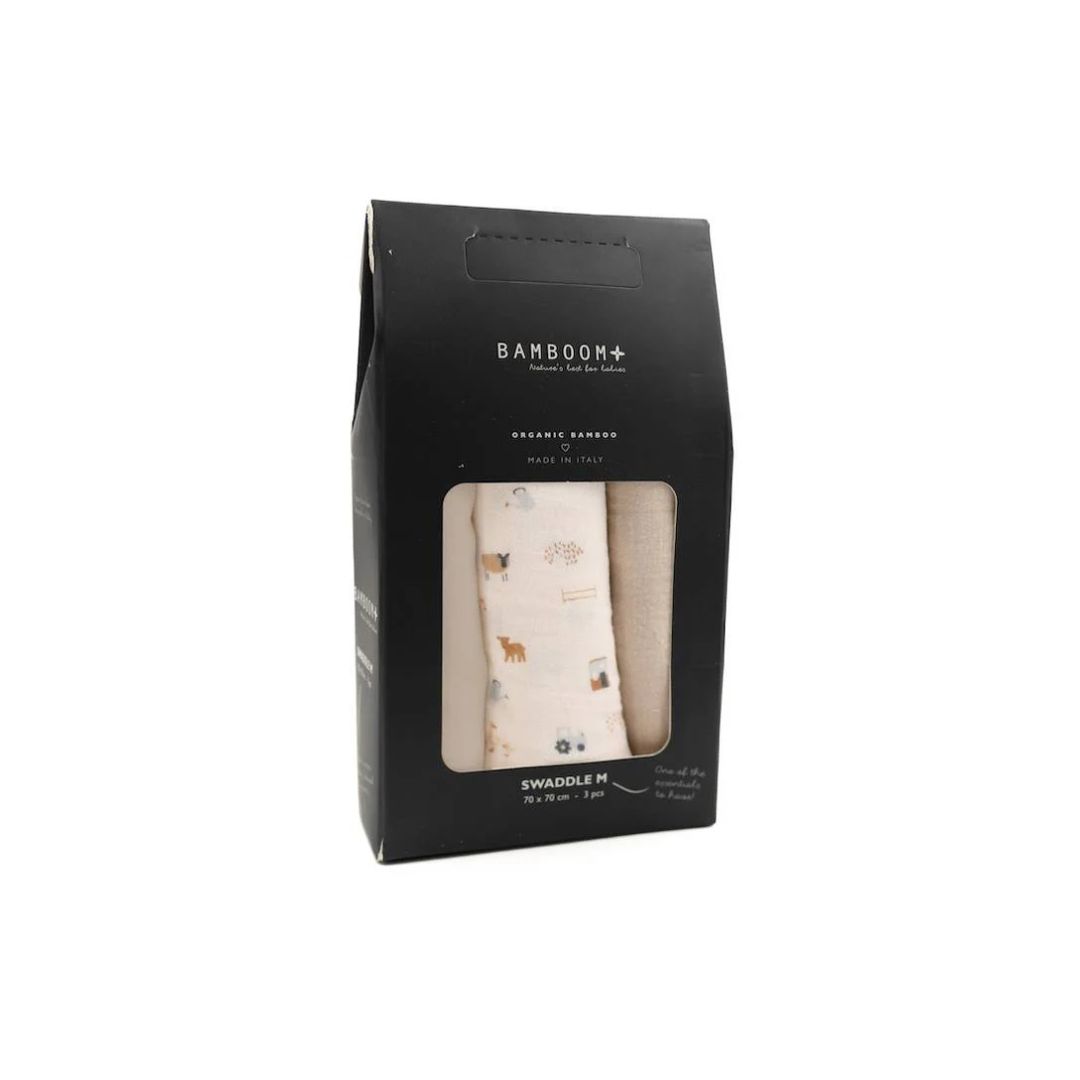 Bamboom Swaddle Medium mussole 70x70 3 pezzi bambù