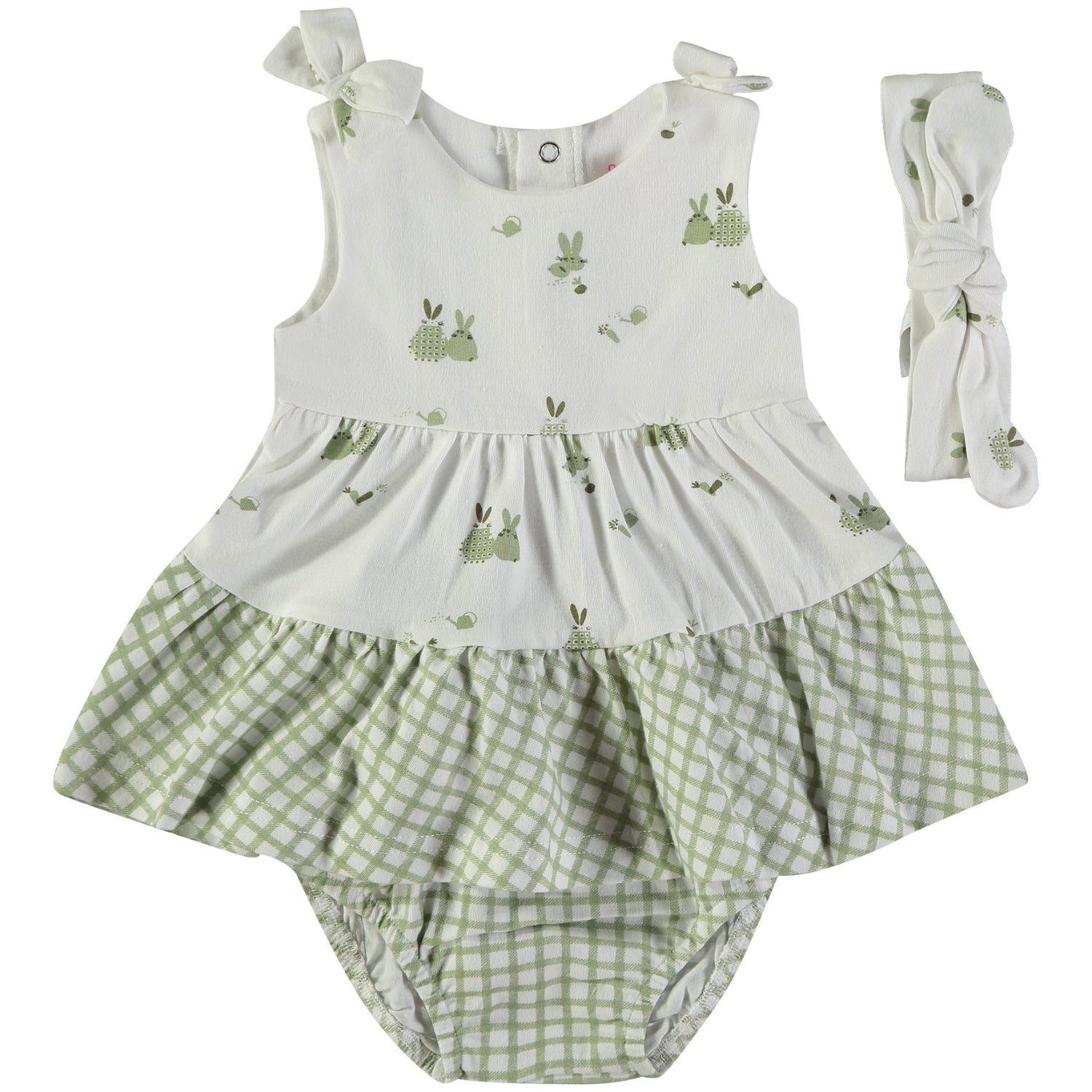 Wonderlife Vestito Neonata con Mutandina Kaki 6 Mesi