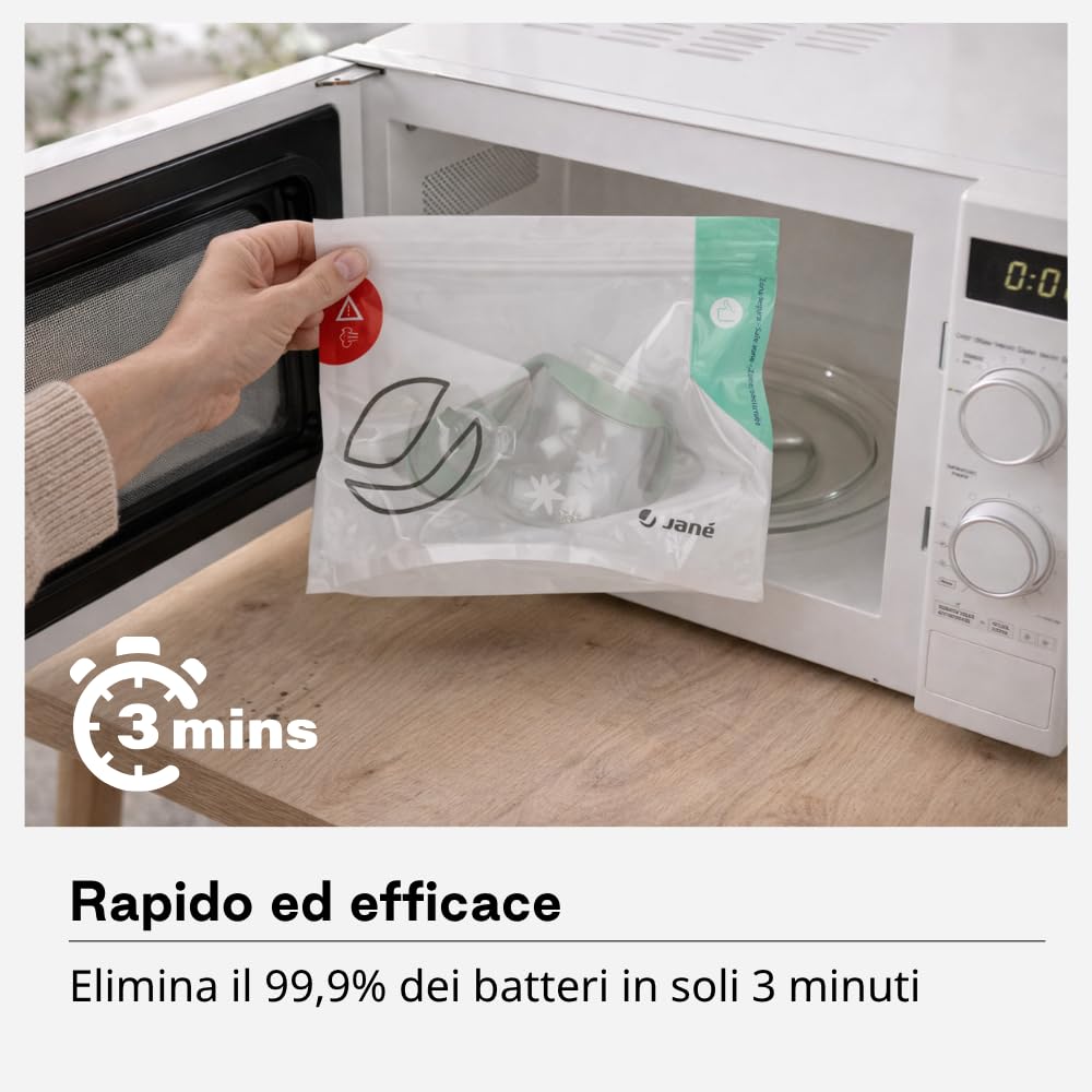 Jane Sacchetti Sterilizzazione Microonde Set 5 Pezzi Riutilizzabili