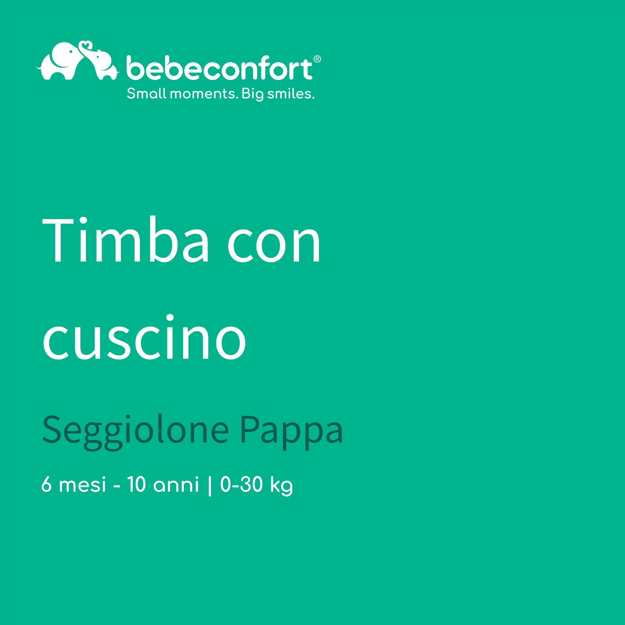 Bebé Confort Timba seggiolone legno Naturale Happy Day cuscino