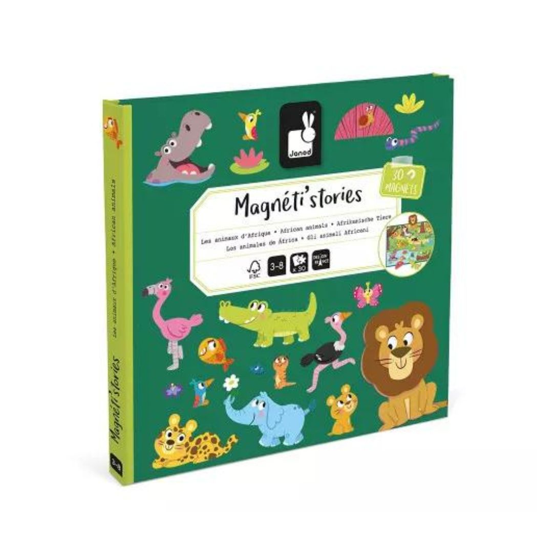 Janod Magnéti stories gioco magnetico animali africani 30 pezzi