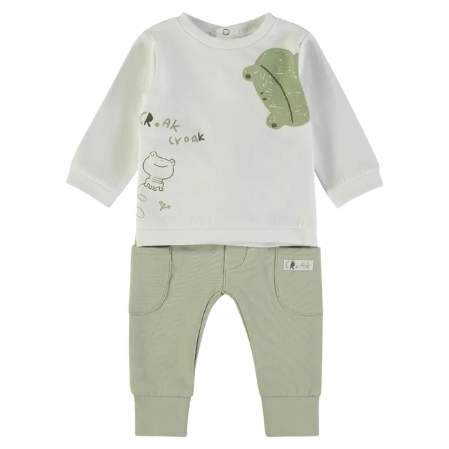 Wonderlife 160065 completo 2 pezzi felpa + pantaloni kaki cotone