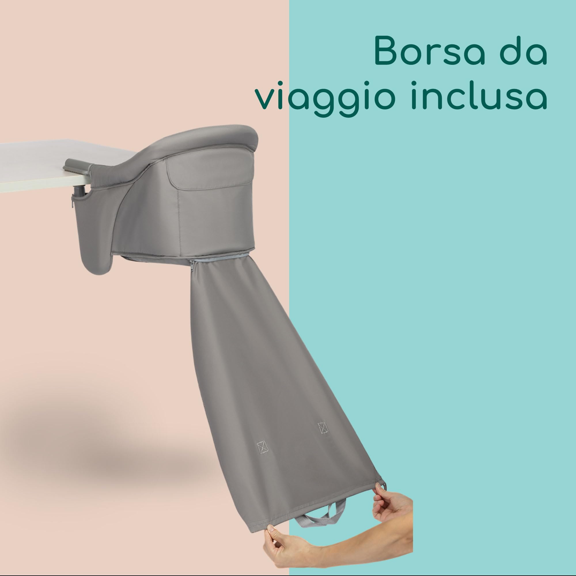 Bébé Confort Malva Seggiolino da Tavolo Mineral Grey pieghevole