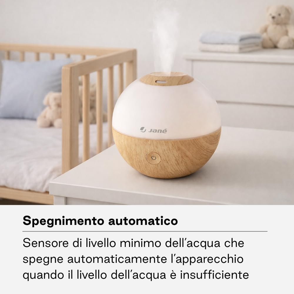 Jané Umidificatore Ultrasuoni Vapore Freddo Legno 360°