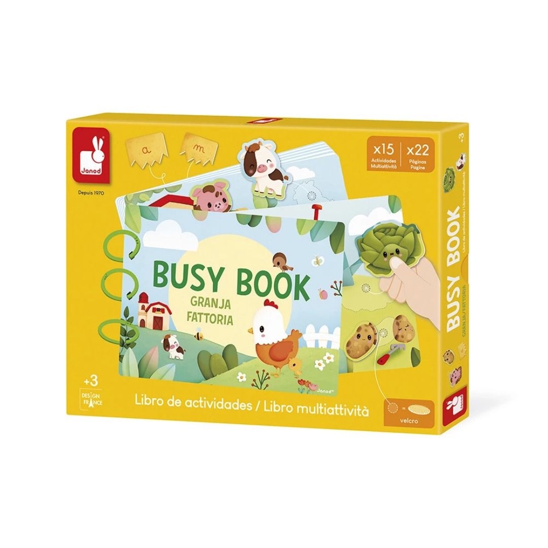 Janod Busy Book Fattoria libro attività 20 pagine