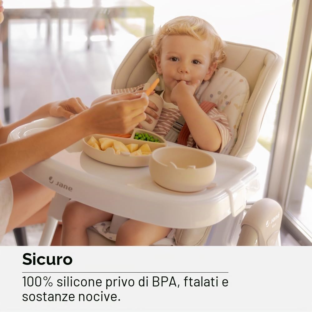 Jané Piatto BLW Silicone con Ventosa Sand con scomparti