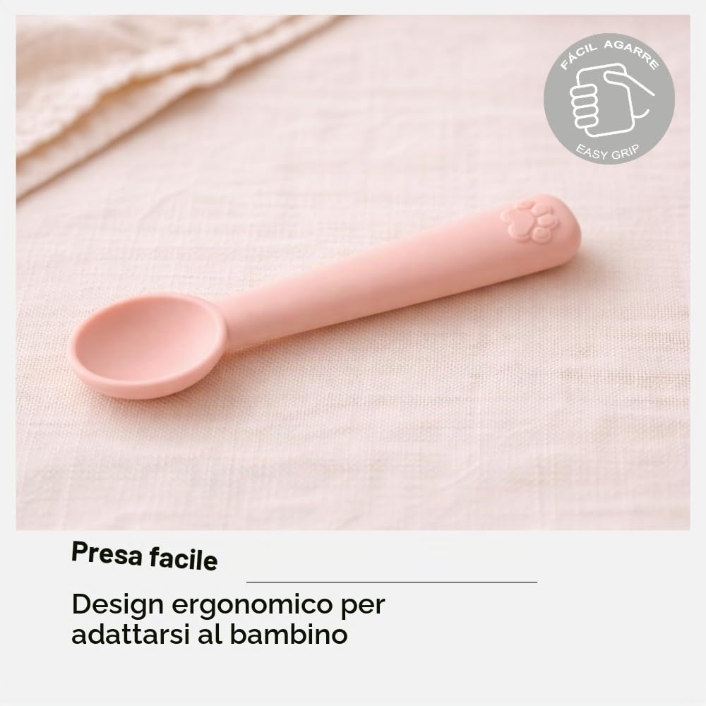 Jané Set Ciotola e Cucchiaio Silicone Pale con Ventosa