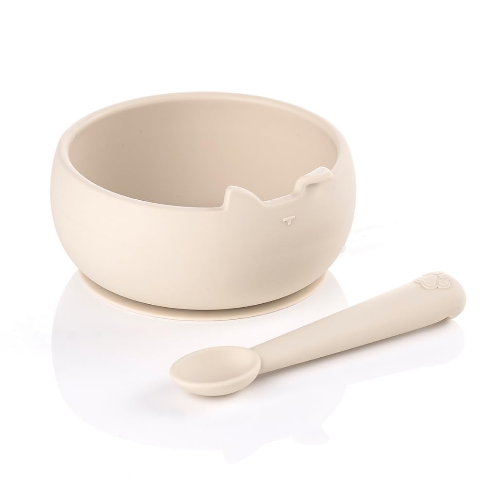 Jané Set Ciotola e Cucchiaio Silicone Pale con Ventosa