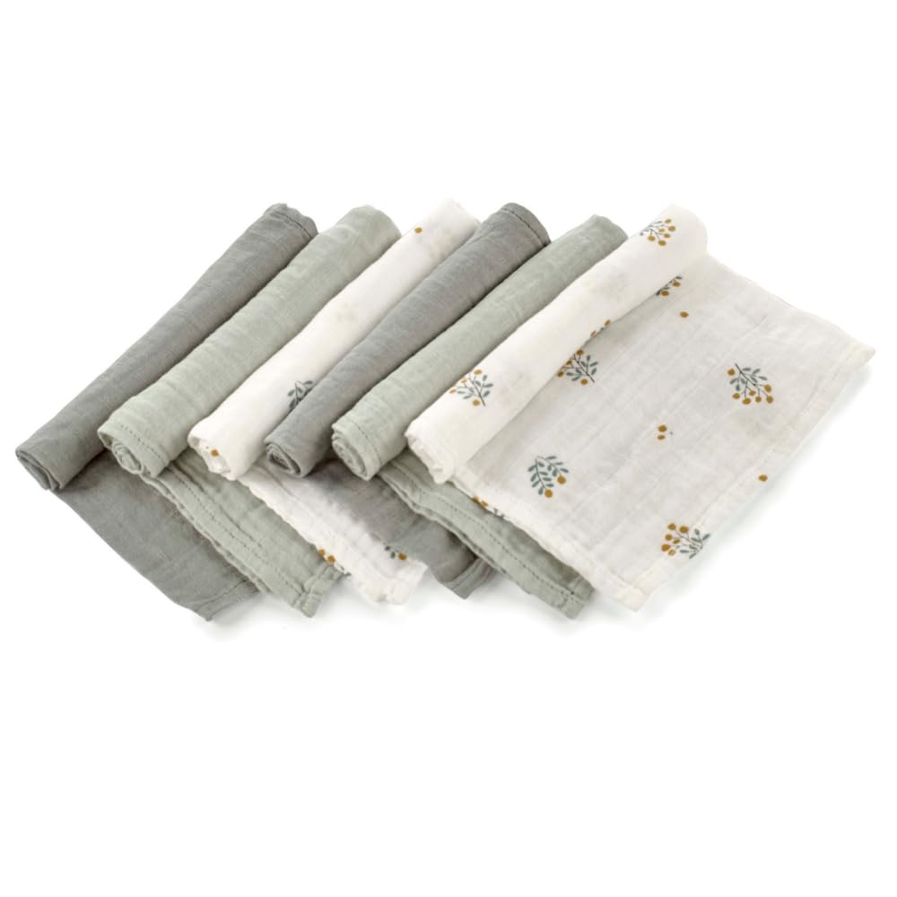 Jané Set 3 Mussole 80x80 Cotone Bambù Botanic