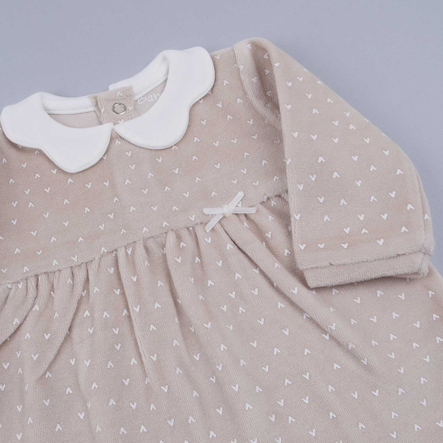 Wonderlife Ribbon 250081 vestito neonata beige fiocco