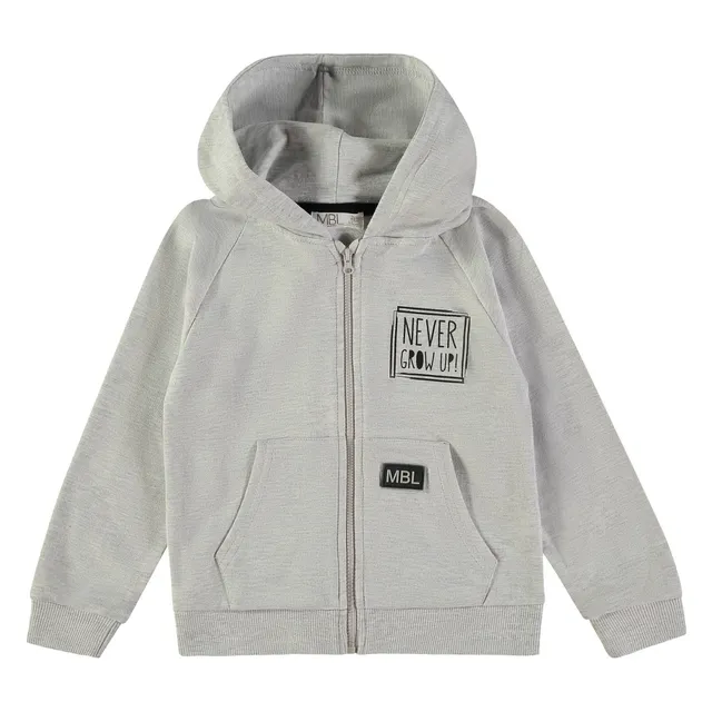 Wonderlife 162460 Felpa Zip Grigia Cotone Never Grow Up