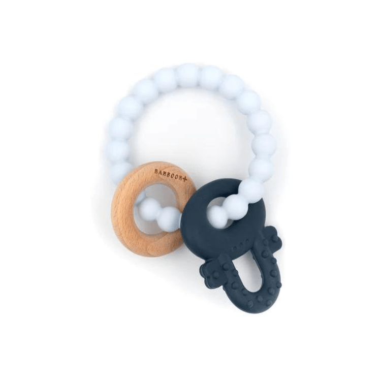 Bamboom Cuore massaggiagengive legno e silicone rosa