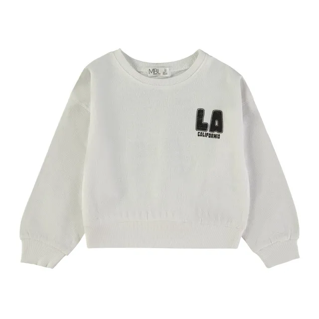 Wonderlife 161458 felpa bianca bimbo cotone boxy