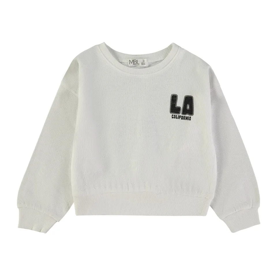 Wonderlife 161458 felpa bianca bimbo cotone boxy