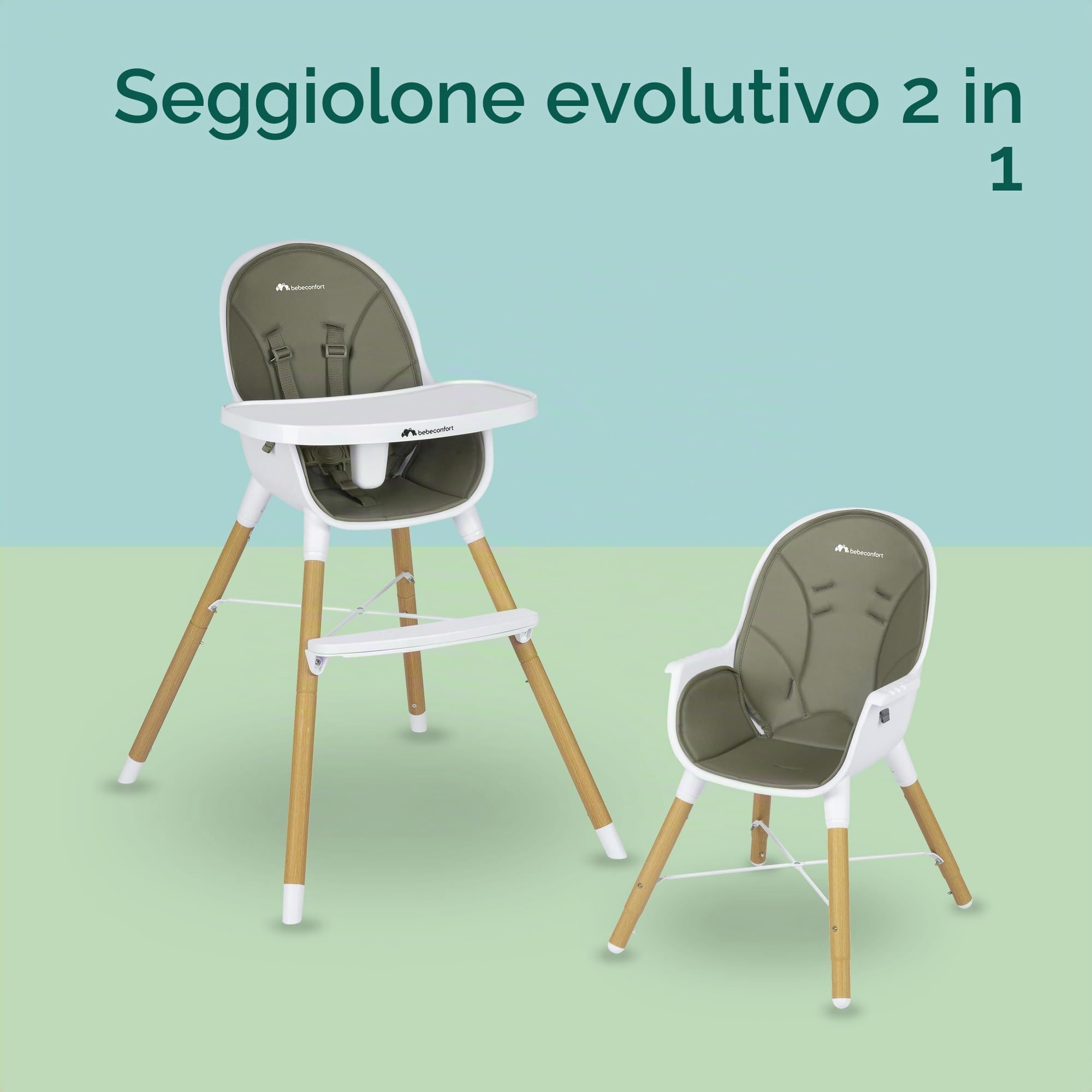 Bebé Confort Avista seggiolone pappa Mineral Green evolutivo 30 kg