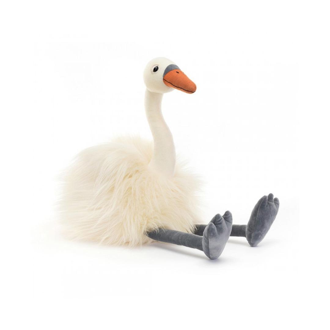 Jellycat Evelyn peluche cigno bianco morbido