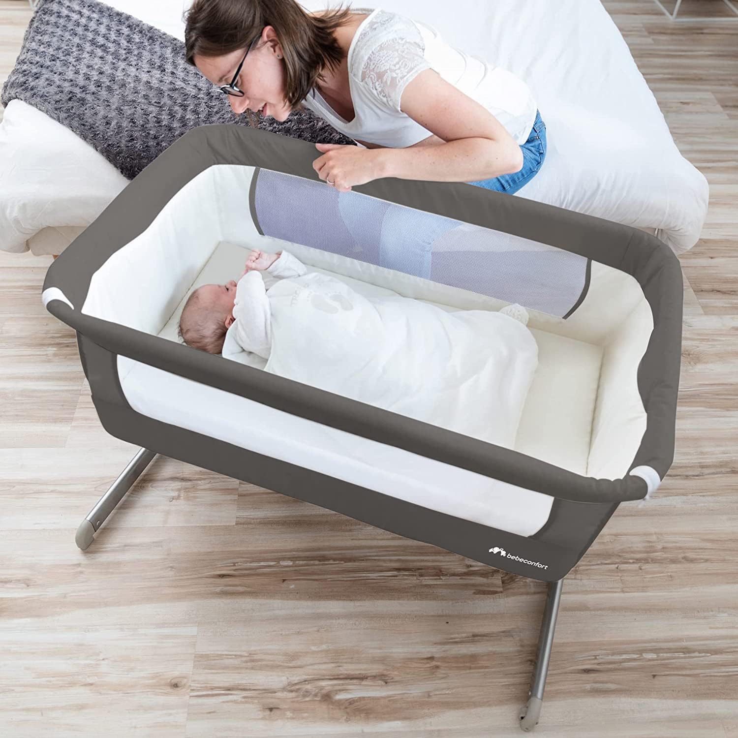 Bebé Confort Calidoo culla fianco letto Grey Mist reclinabile
