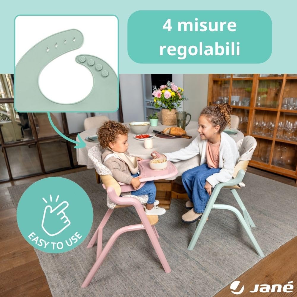 Jané Bavaglino Silicone con Tasca Raccoglipappa Regolabile