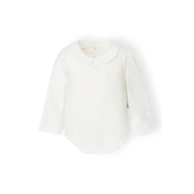 Bamboom Collo Tondo 111 body bimba maniche lunghe off-white bambù