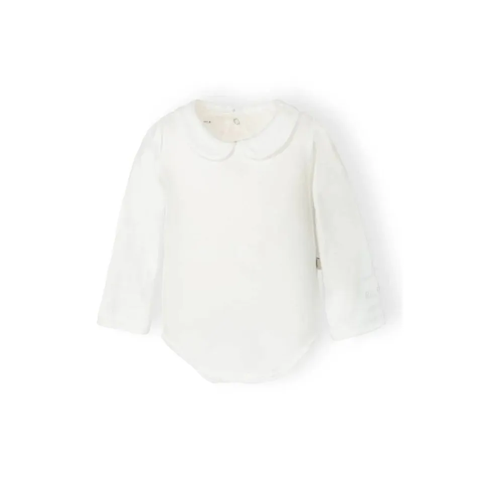 Bamboom Collo Tondo 111 body bimba maniche lunghe off-white bambù