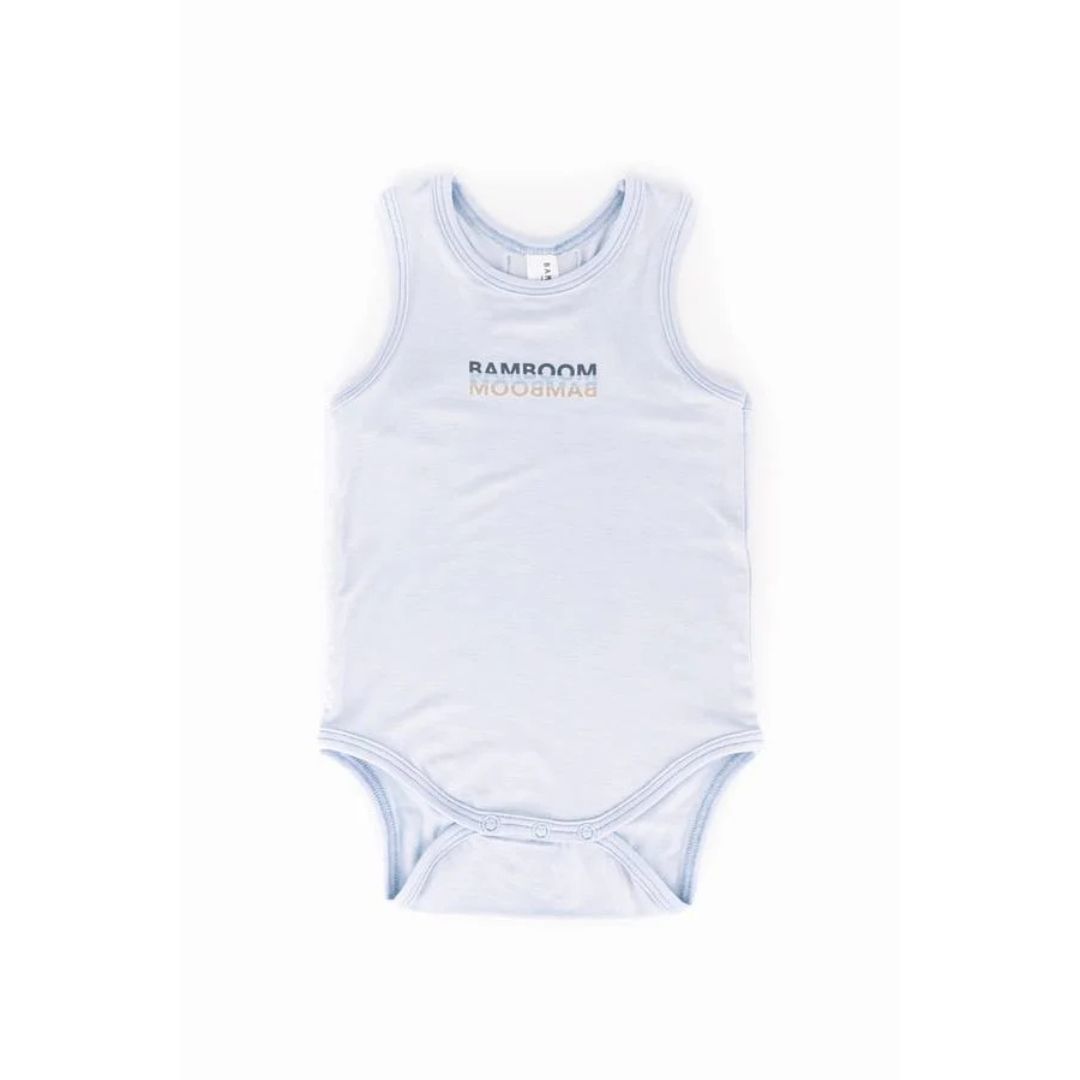 Bamboom body canottiera neonato azzurro fibra bambù estate