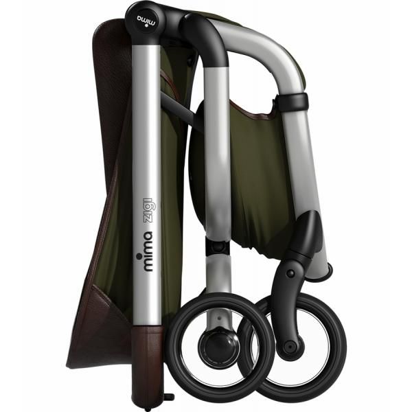mima zigi duo passeggino con navicella verde oliva