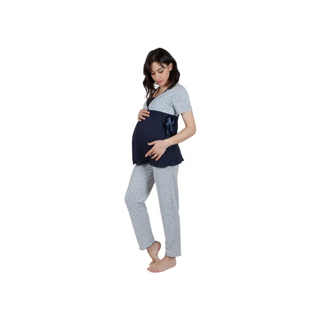 Premamy M1552/11 Pigiama Premaman mezza manica 100% cotone