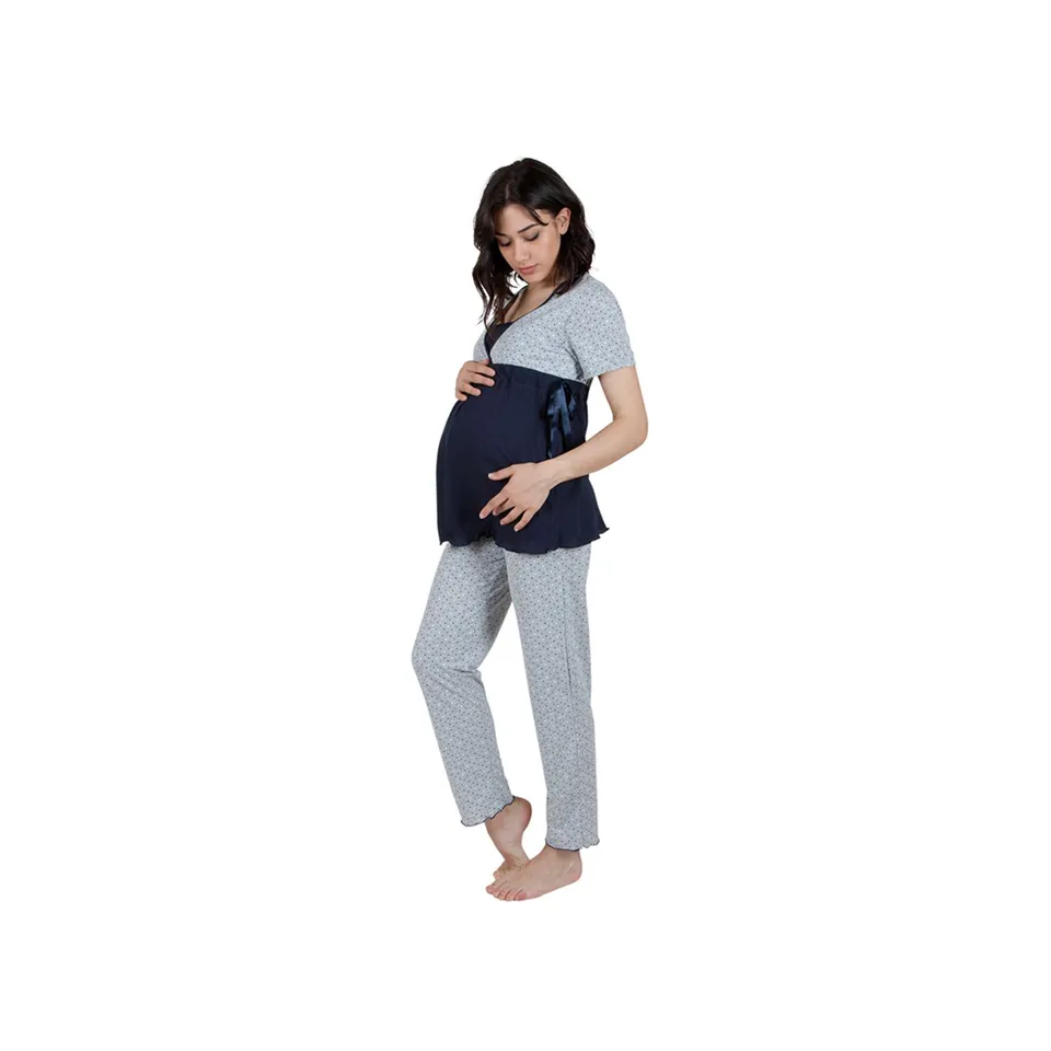 Premamy M1552/11 Pigiama Premaman mezza manica 100% cotone