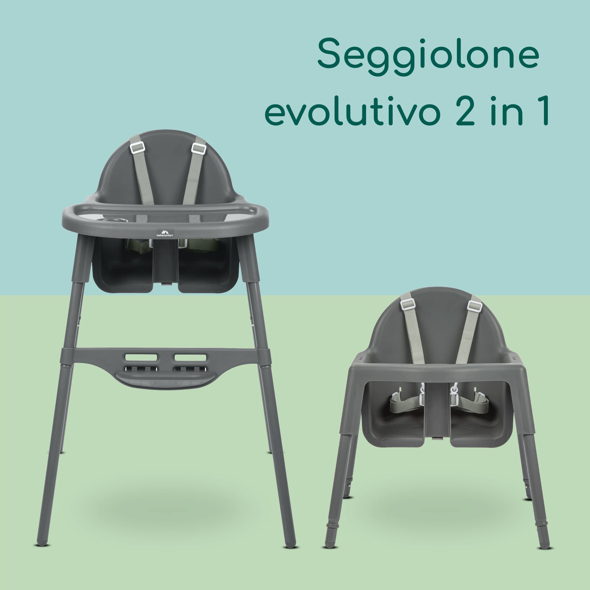 Bebé Confort Meely Seggiolone Pappa Dark Grey 2 in 1