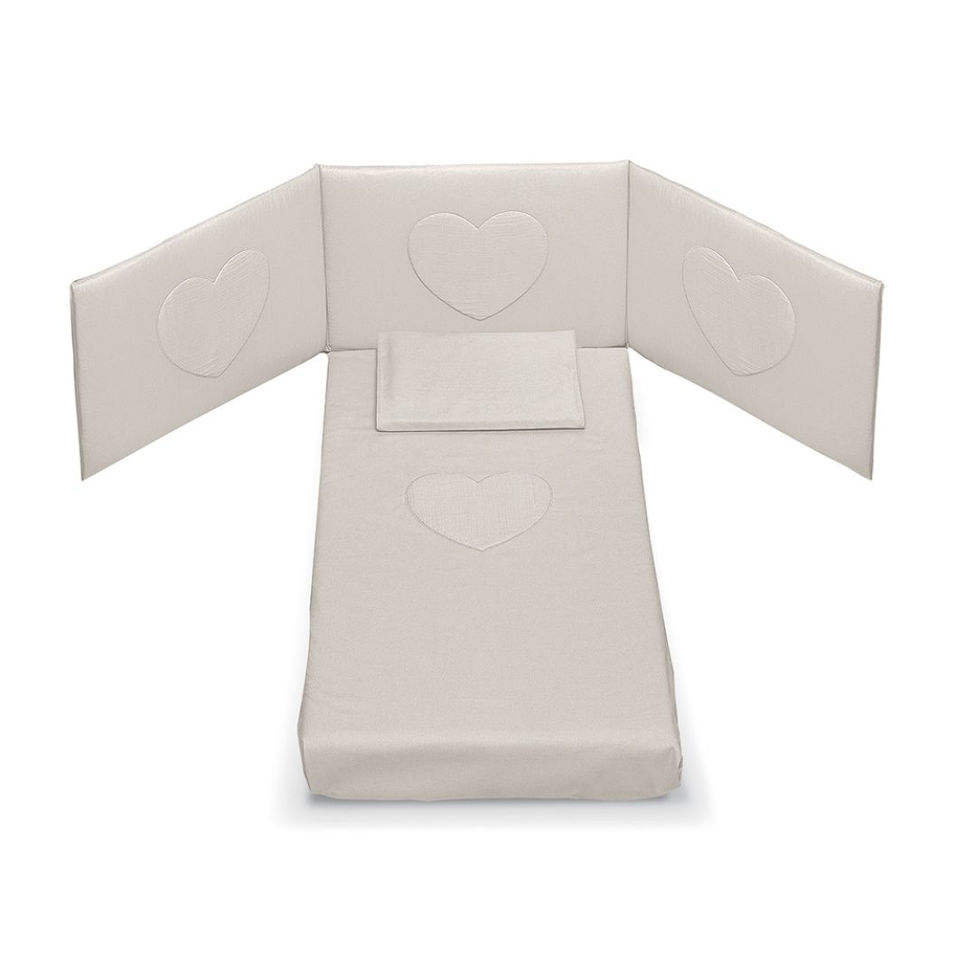 Cuoricini Cuoricino set tessile 3 pezzi tortora
