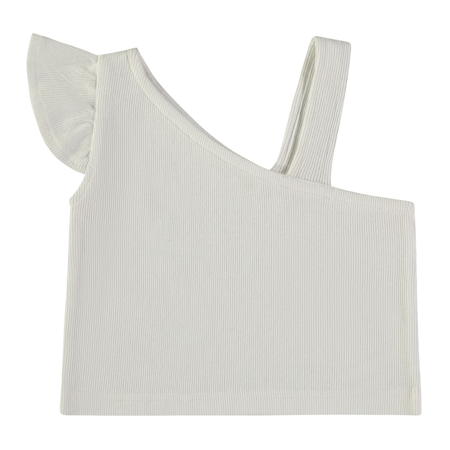 Wonderlife 161492 top bambina monospalla bianco costine