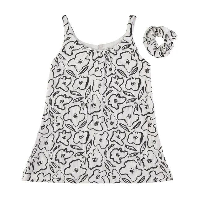 Wonderlife Completo Vestito + Elastico Bianco bambina cotone