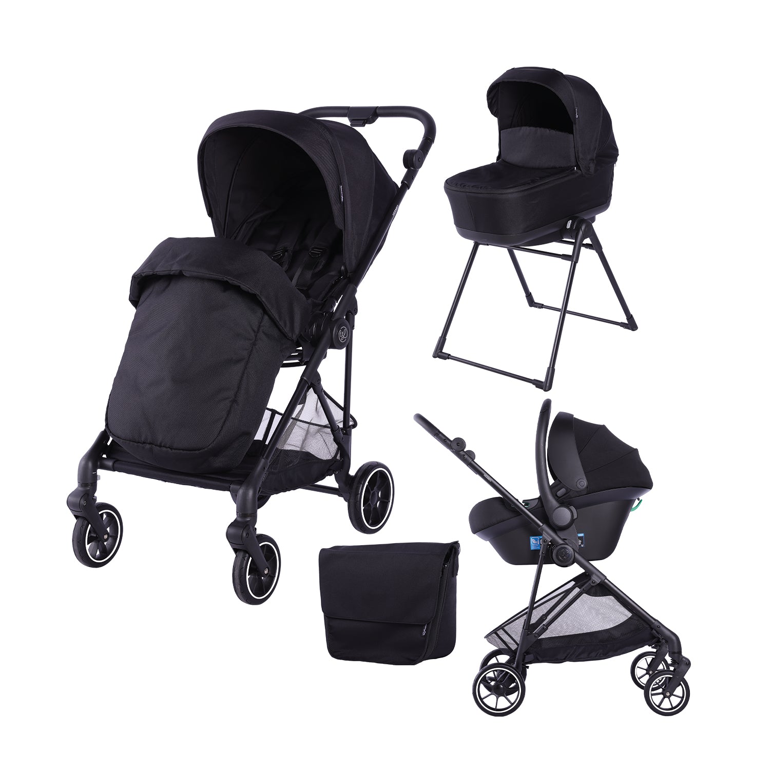 Wonderlife Hermes 4 in 1 trio passeggino Grey con navicella